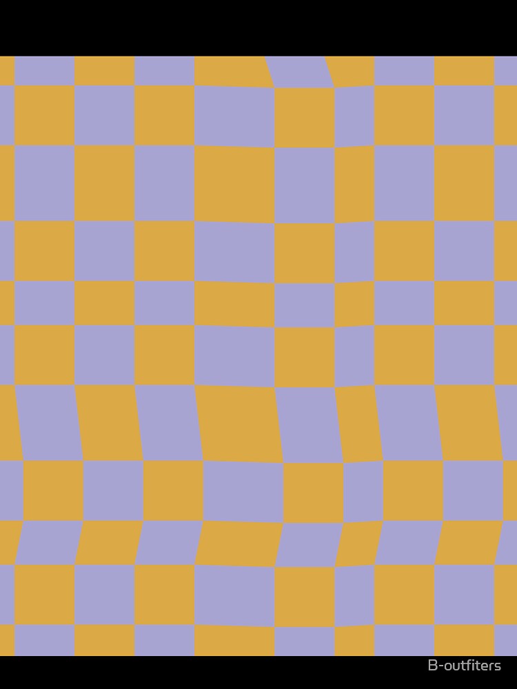 orange and pastel blue checkered pattern by B-outfiters