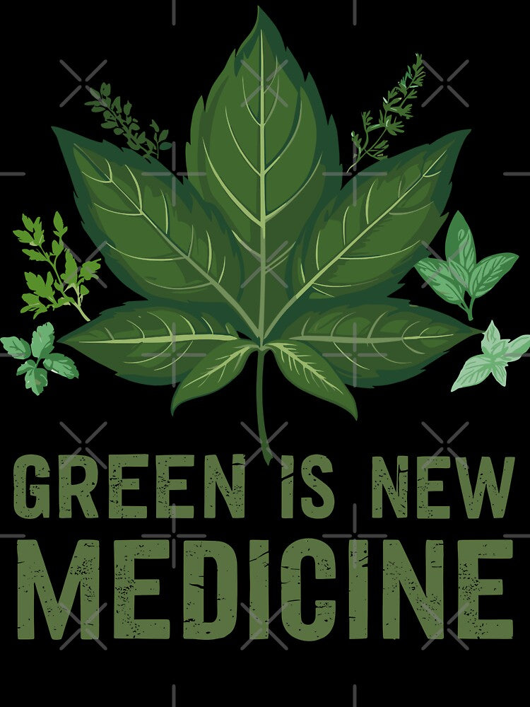 Green Is New Medicine Herbal Healing Plants Eco Design by ThreadQuirk