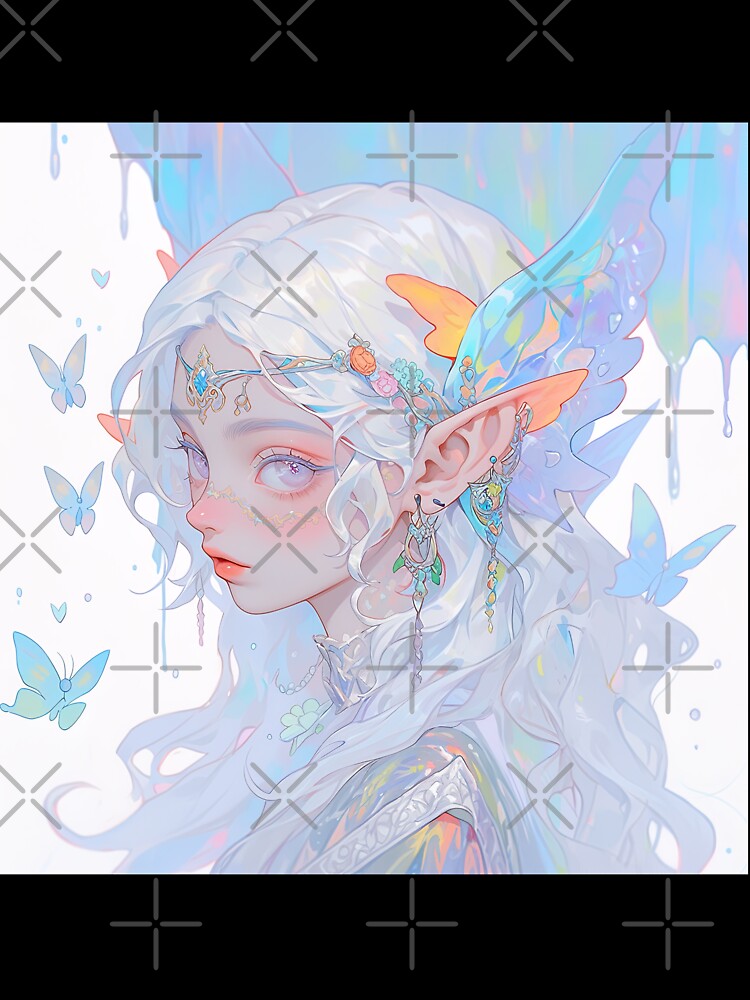 Ethereal Angelic Butterfly Anime Girl by bubblegoth