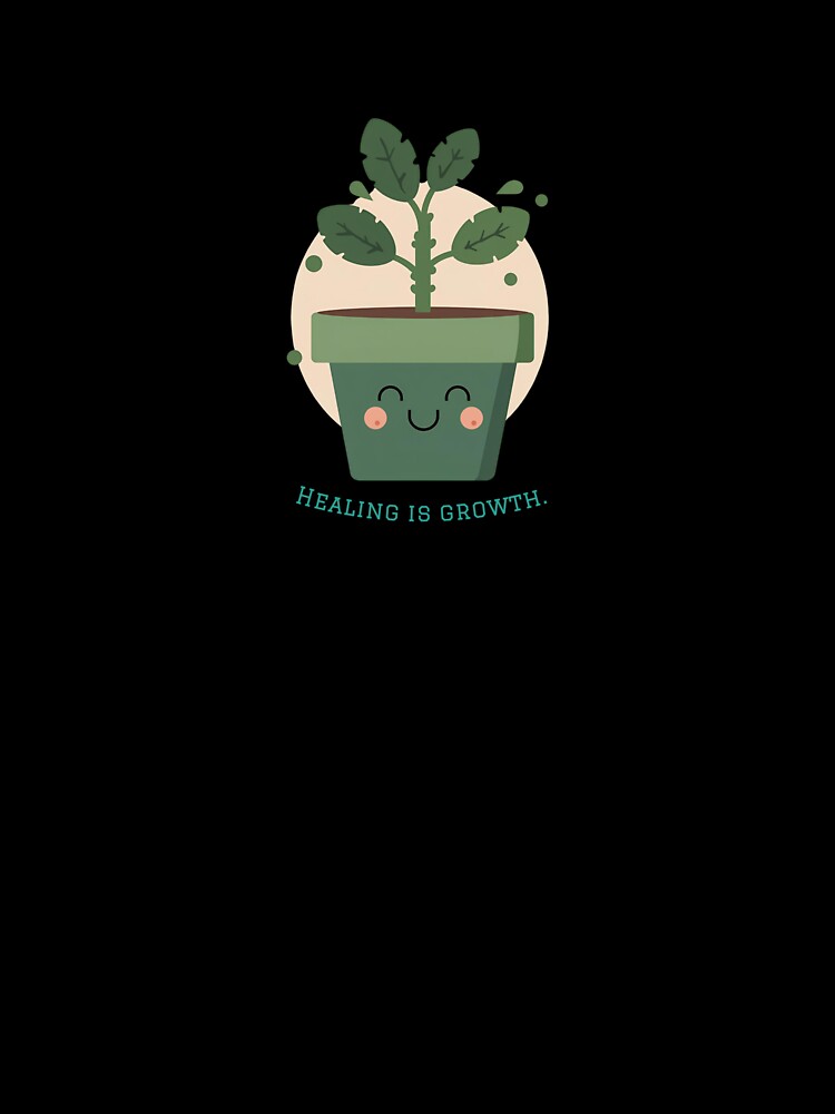 Healing is Growth Brain Plant Illustration by Fcustomdesigns