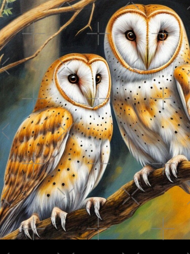 Liquid  paint Abstract owl design "-bright and colorful owl ladies by Obinne