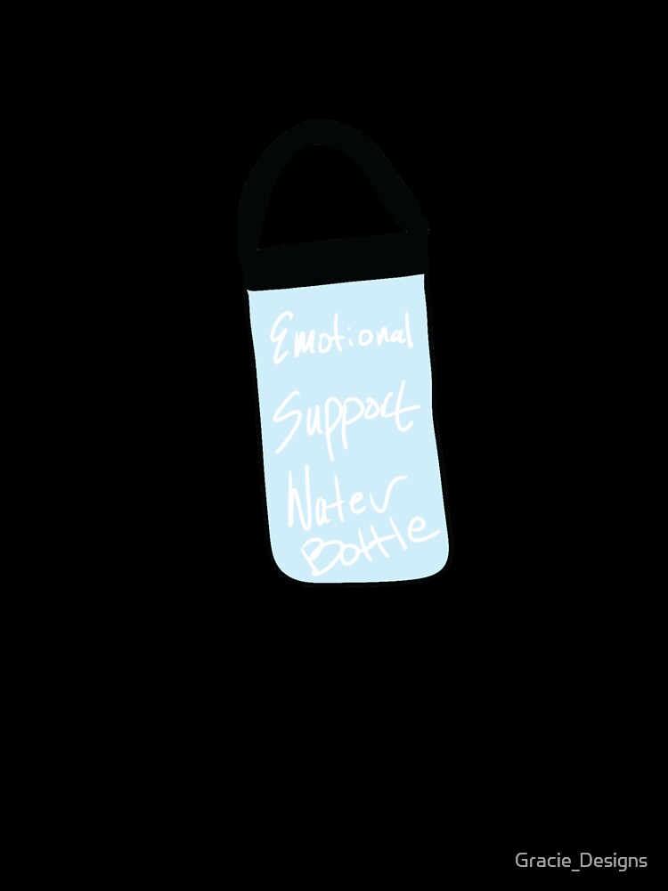 blue emotional support water bottle design by Gracie_Designs