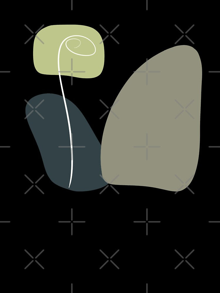 Dark Blue and Gray Minimalist Shapes by ArtforDailyLife