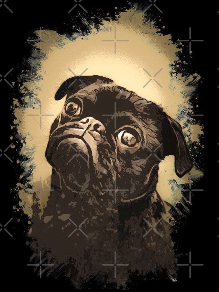 Vintage Pug ✪ Cute Retro Abstract Painting Art Style for dog Lovers and owners by Naumovski