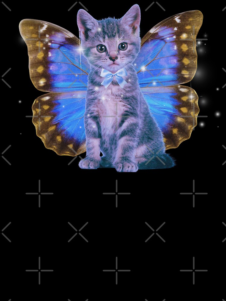 Blue/Gray Vintage Fairy Kitten by CazmieCo