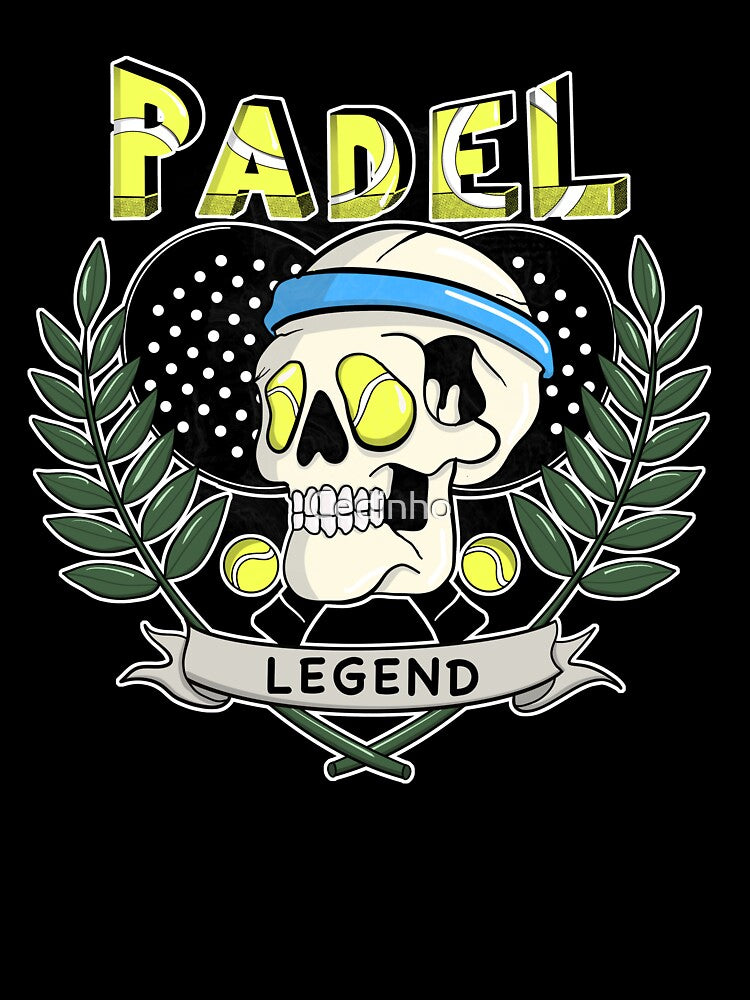 Padel legend skull with padel tennis balls as eyes by Cedinho
