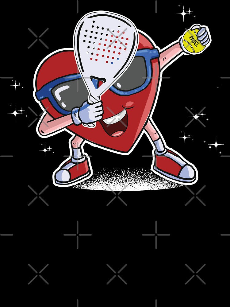 Padel Dabbing Heart Valentine’s Day gift for padel tennis player by grinta2021