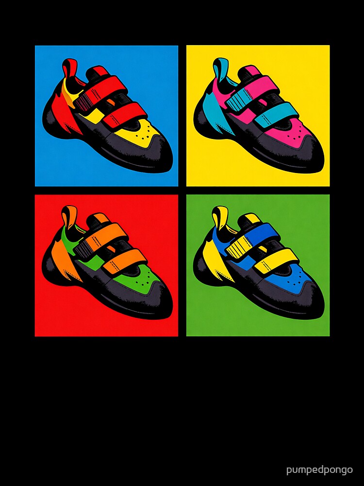 pop art climbing shoe by pumpedpongo