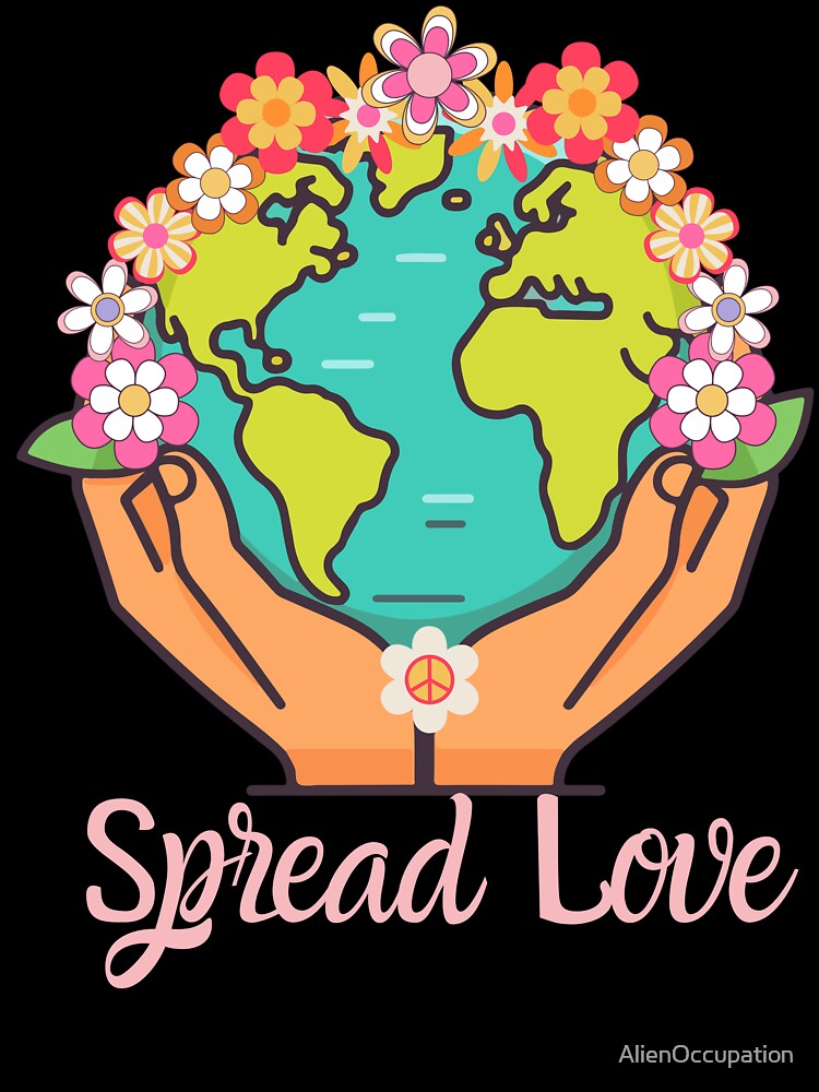 Hands Holding Floral Earth Spread Love by AlienOccupation