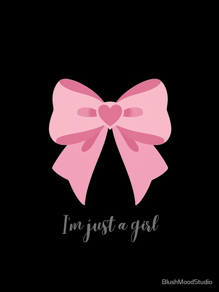 I'm just a girl pink bow by BlushMoodStudio