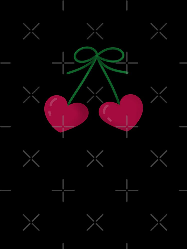 Cherry Hearts, pink gingham repeating pattern by Thistle Owl Studio