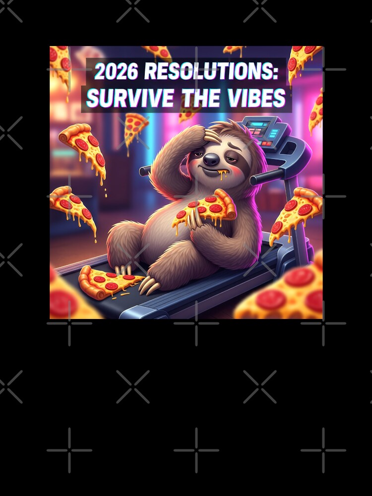 2026 Resolutions Funny Sloth Survive The Vibes by lowbatterydept