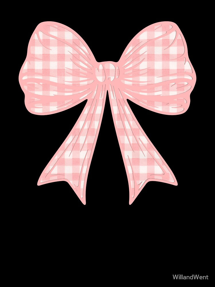 Coquette Coral Pink Gingham Bow Aesthetic by WillandWent