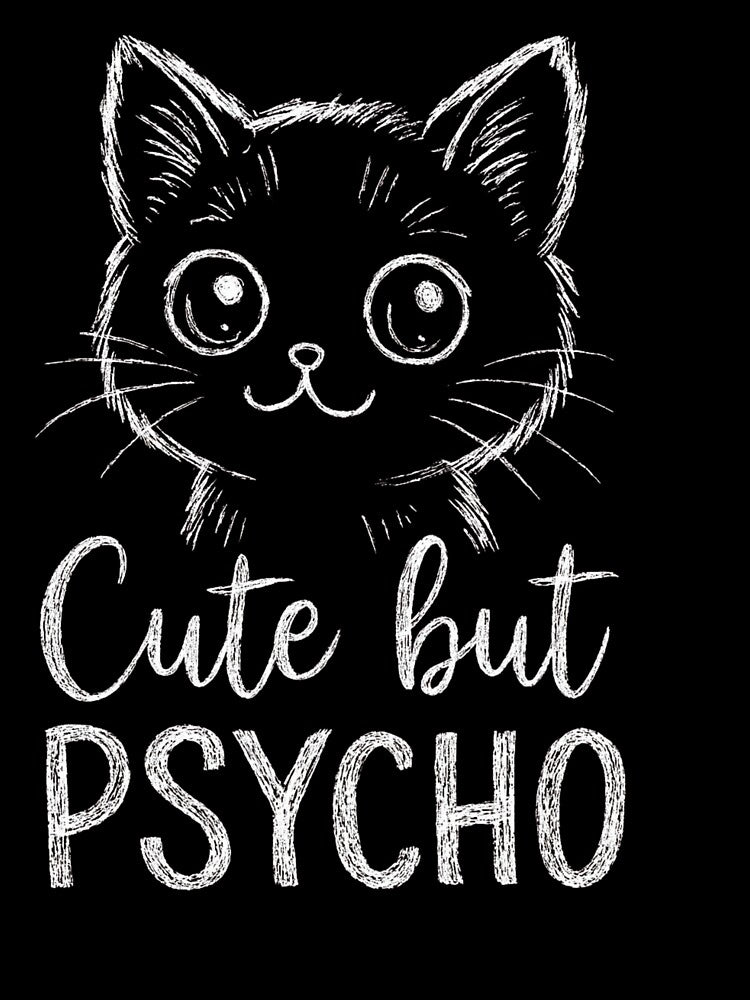 Cute But Psycho Cat Chalk by BriSher