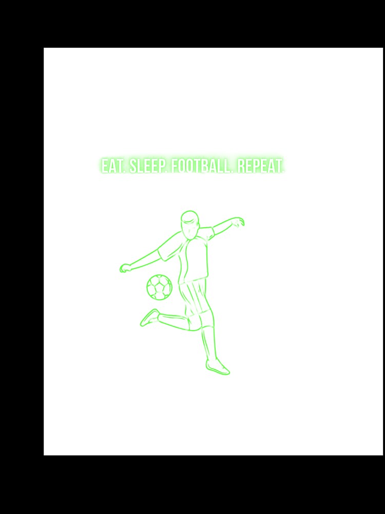 Eat Sleep Football Repeat Neon T-Shirt | Trendy Soccer Fan Gift | Line Art Kick Design by MCV-Designs