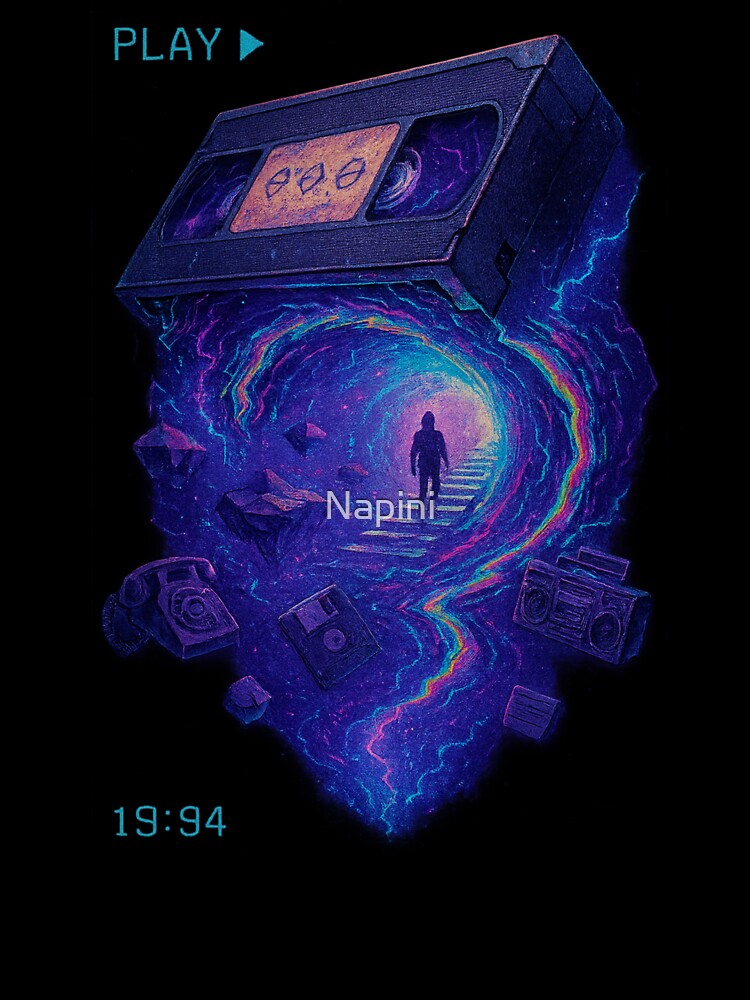 VHS Portal – Retro Glitch Aesthetic Sci-Fi Dreamscape by Napini