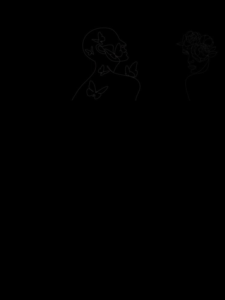 Minimalist Floral Women with Butterflies Art by meri3465