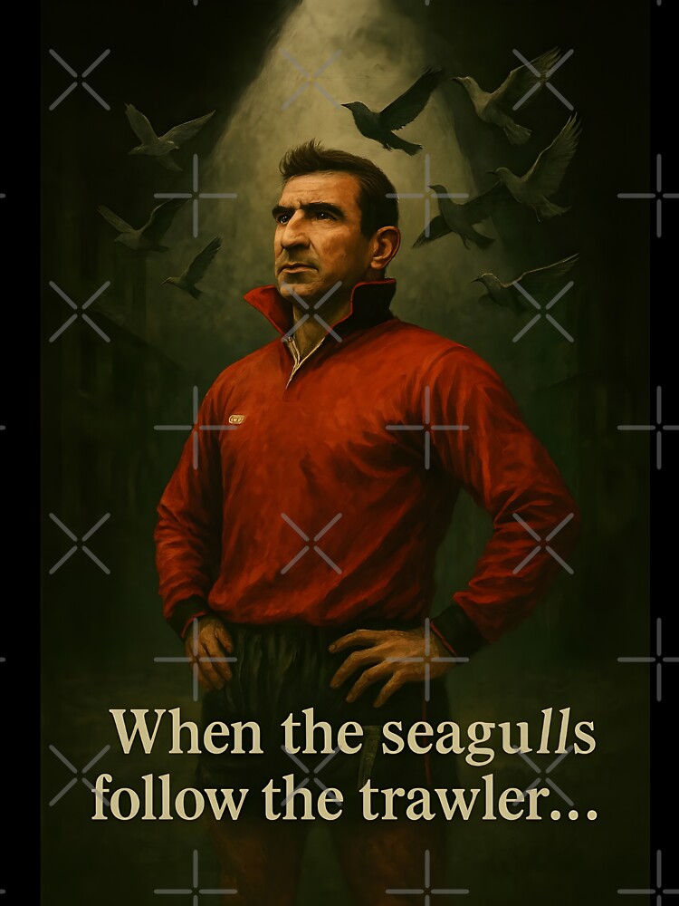 Cantona – The King's Stance | Surreal Football Art Print by WhisperFrame