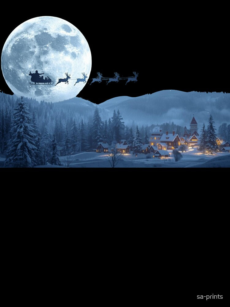 Santa Sleigh Midnight Flight Silhouette by sa-prints