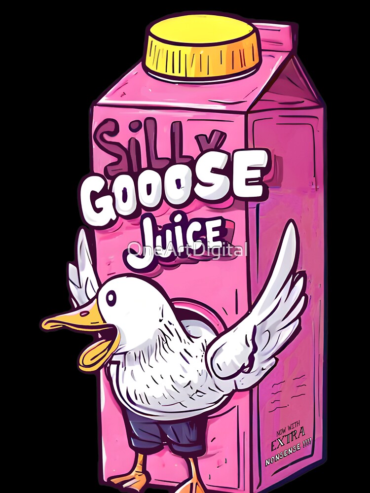 Silly Goose Juice Funny Cartoon T-Shirt by OneArtDigital