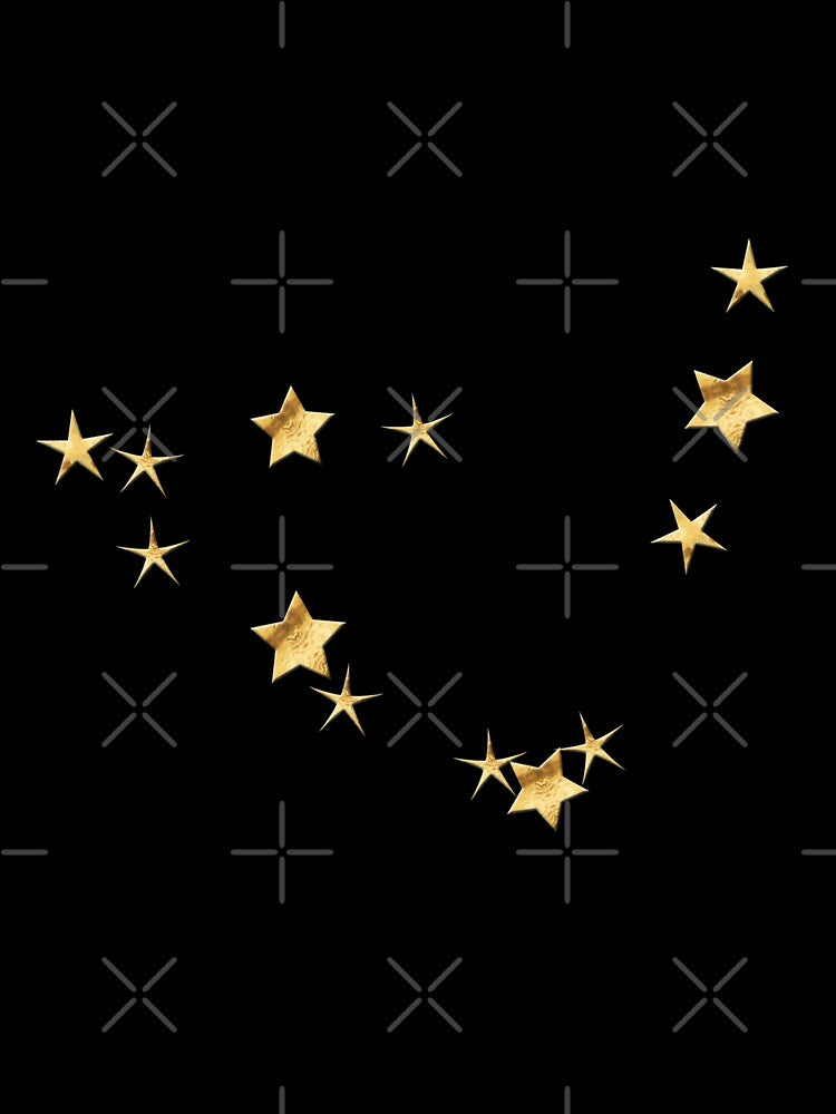 Capricorn Golden Stars Constellation by Lelibeth