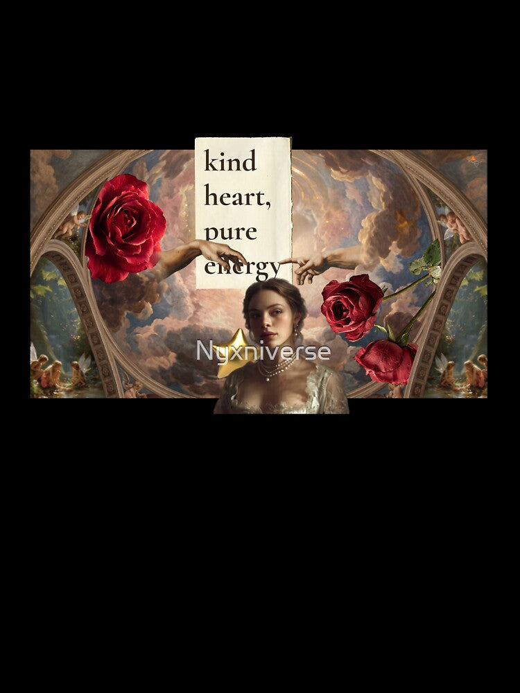 Kind Heart Pure Energy — Dark Baroque Collage Art Print - quote by Nyxniverse
