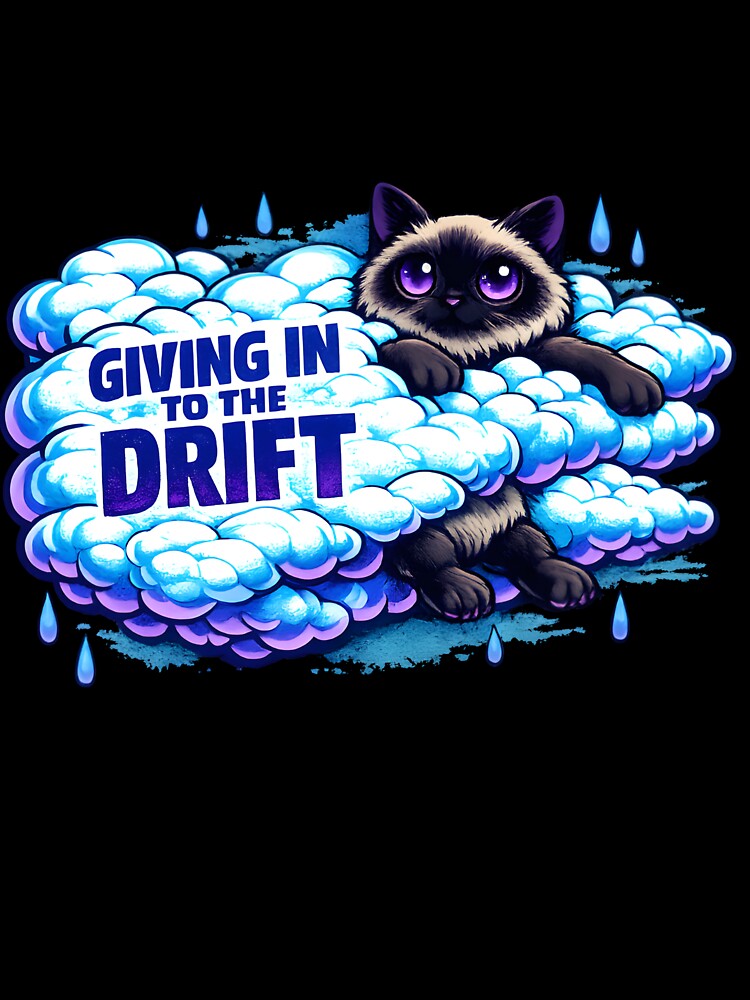 Drifting Cloud Cat – Cute Dreamcore Floating Pet Illustration by Rawecz Studio