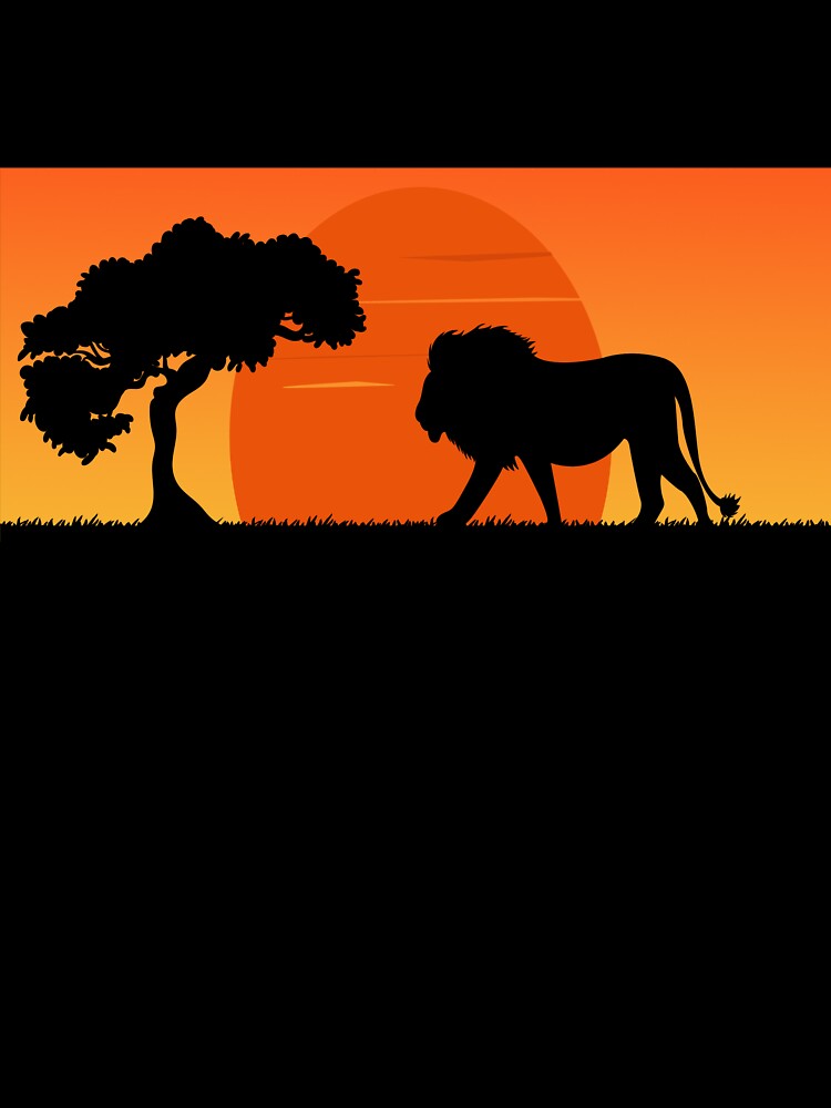 Lion Sunset Cute Vinatge Sunset With Trees Design For Lion Lovers by Thecitiesstore