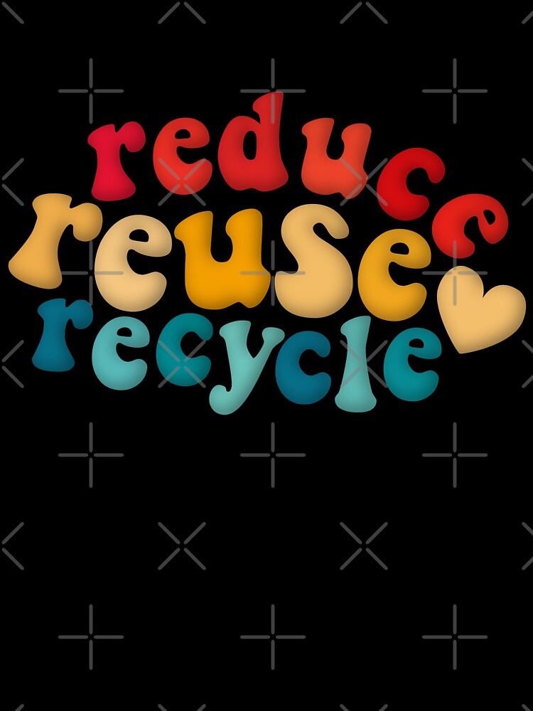 Reduce Reuse Recycle Environmental Advocacy Red Yellow Blue Retro by cashewdays
