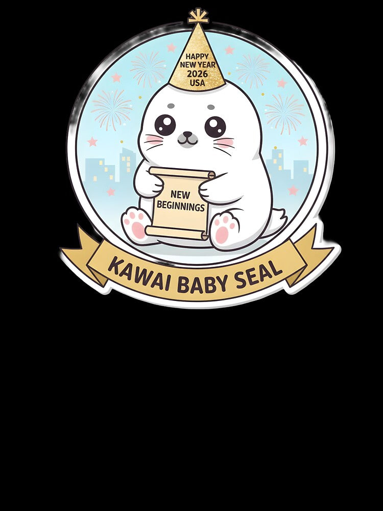 Kawaii Baby Seal New Year 2026 USA Arctic Celebration by arup7980