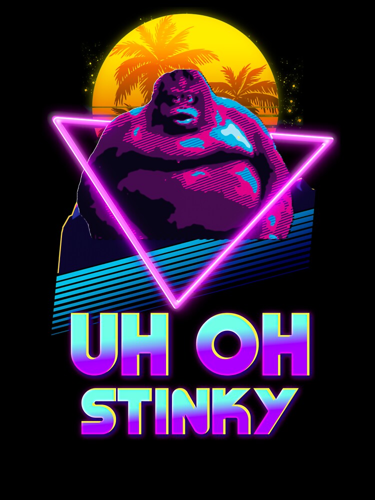 Aesthetic Art - Uh Oh Stinky Poop Le Monke 80s Vaporwave Outrun by Hitagivapor