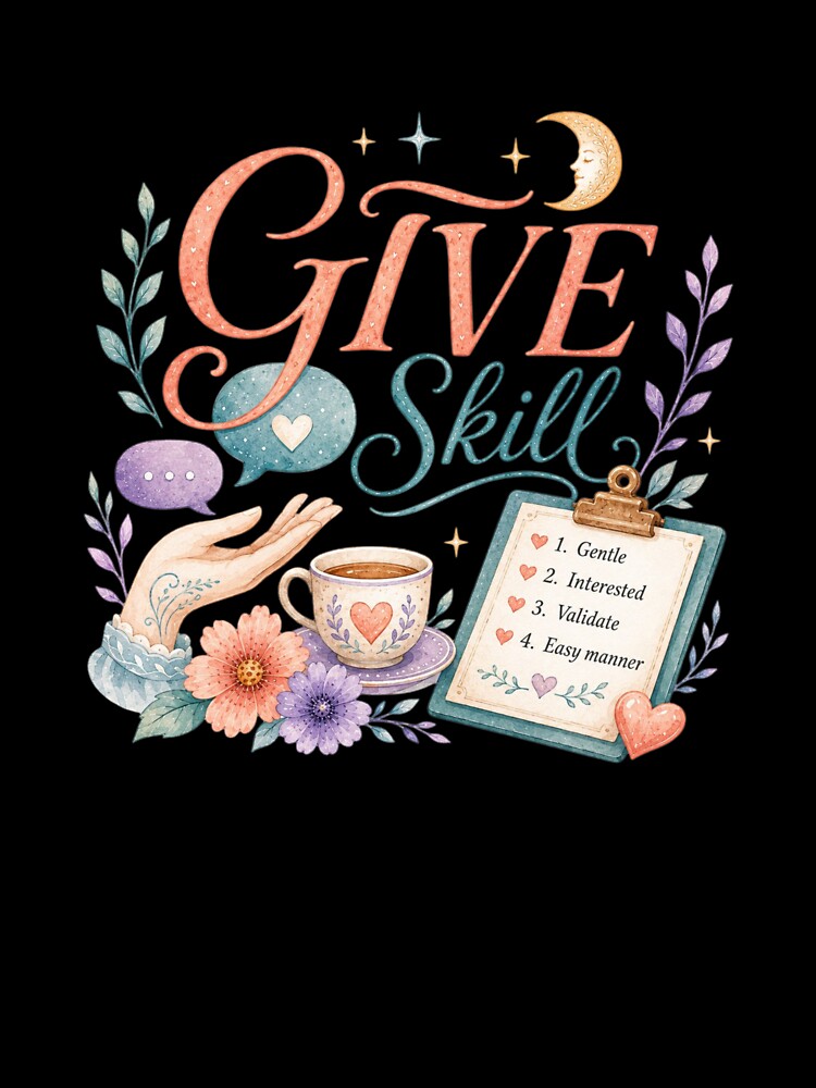 GIVE Skill DBT Interpersonal Effectiveness Mental Health Sticker by ArcanePrintsxo
