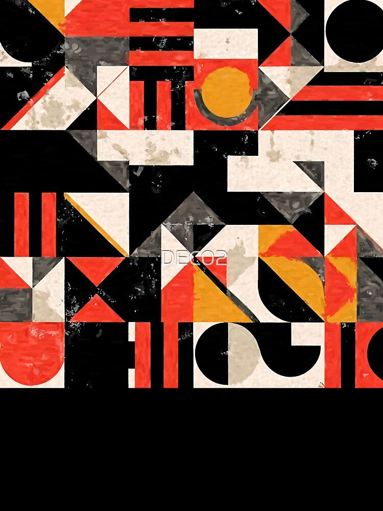 Mid-Century Modern Bauhaus Grunge-Inspired Abstract Design by DEC02