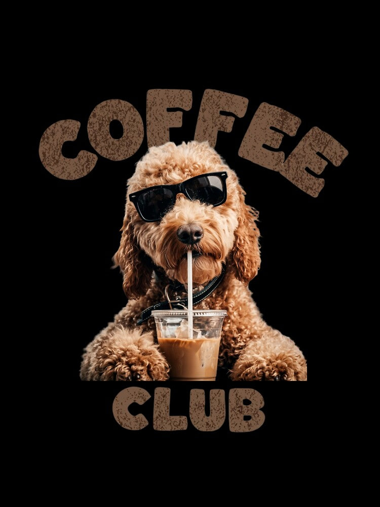 Coffee Club Goldendoodle Dog — Funny Iced Coffee Labradoodle Graphic by Colorful-Garden