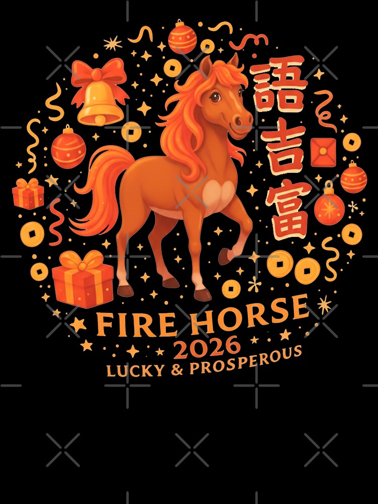 Fire Horse 2026 – Lucky & Prosperous Chinese New Year Art by C3J7
