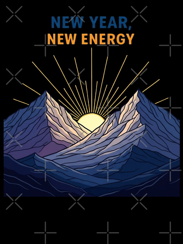 New Year, New Energy – Sunrise Mountain Illustration by Design_Your_Day
