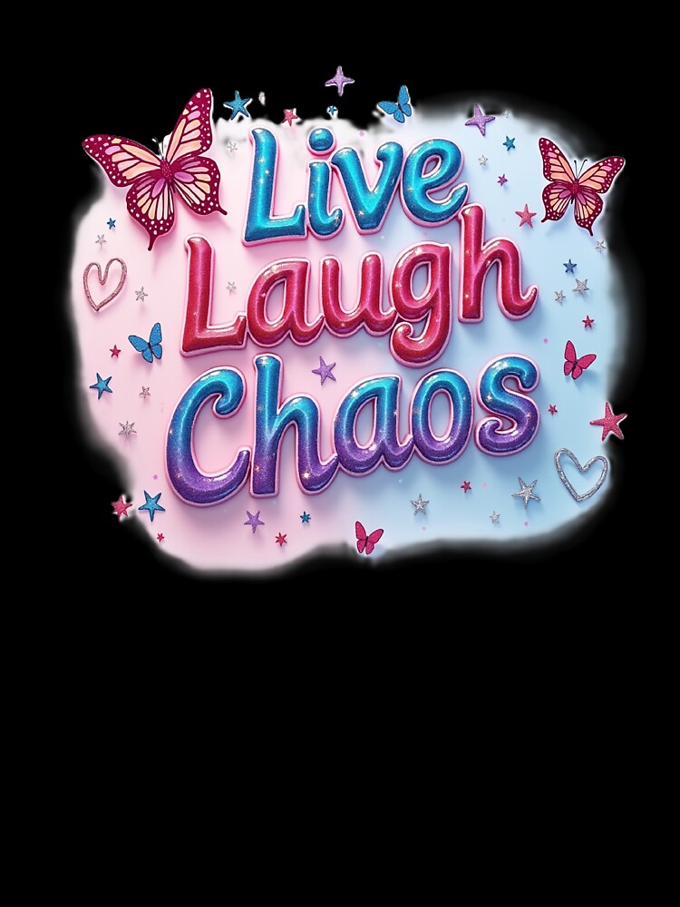 Live Laugh Love Chaos Shirt – Ironic Y2K Mall Core Tee, Funny Cringe Aesthetic Top, Gen Z Humor Graphic T-Shirt, Pink Glitter Gothic Vibes by Emmachenn / WineDronk Shop