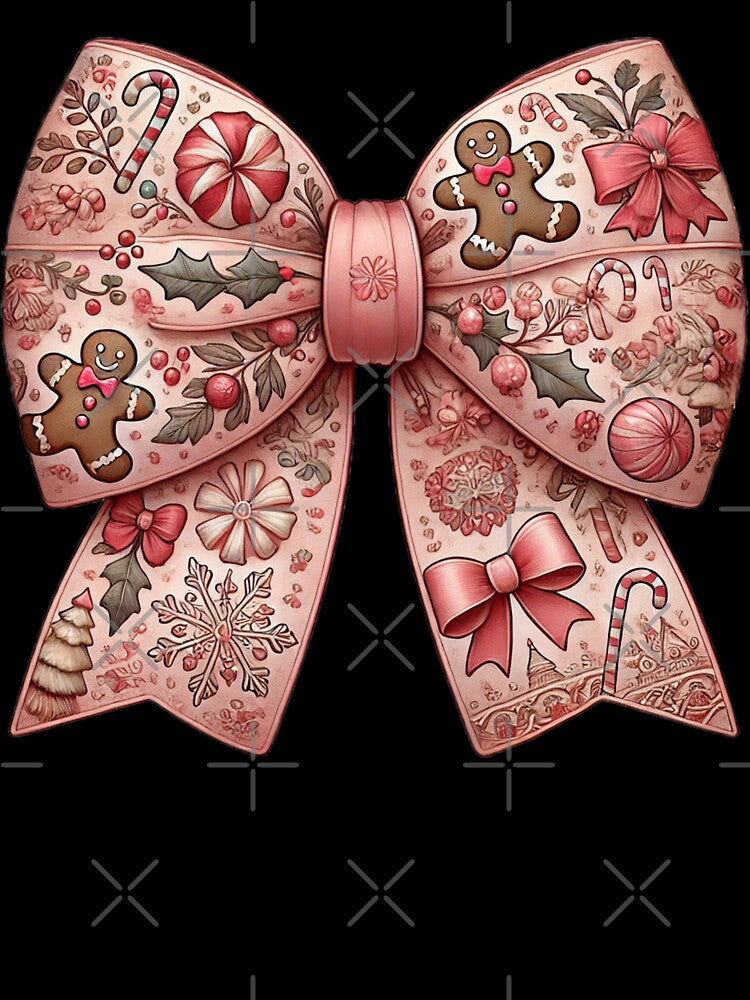 Christmas Coquette BOWS Clipart, Gingerbread Coquette Bow Png, Soft Girl Era Aesthetic Png, Girly Christmas Bow Png, Pink Santa Coquette Png by PixelBlooming