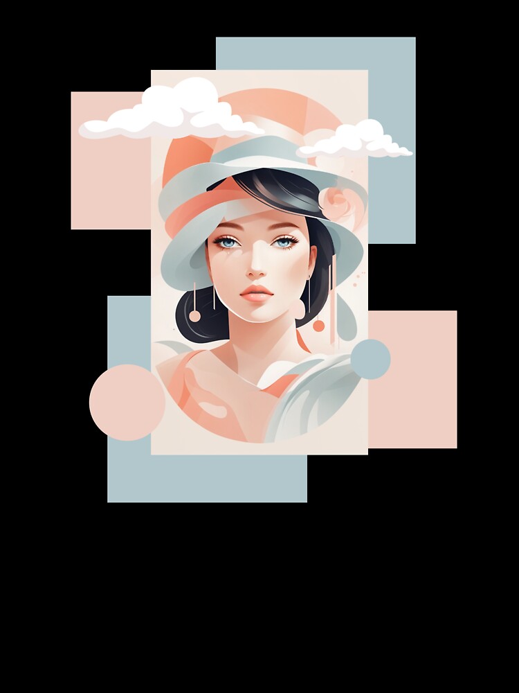 beautiful woman with black hair wearing a hat by Piano-pn