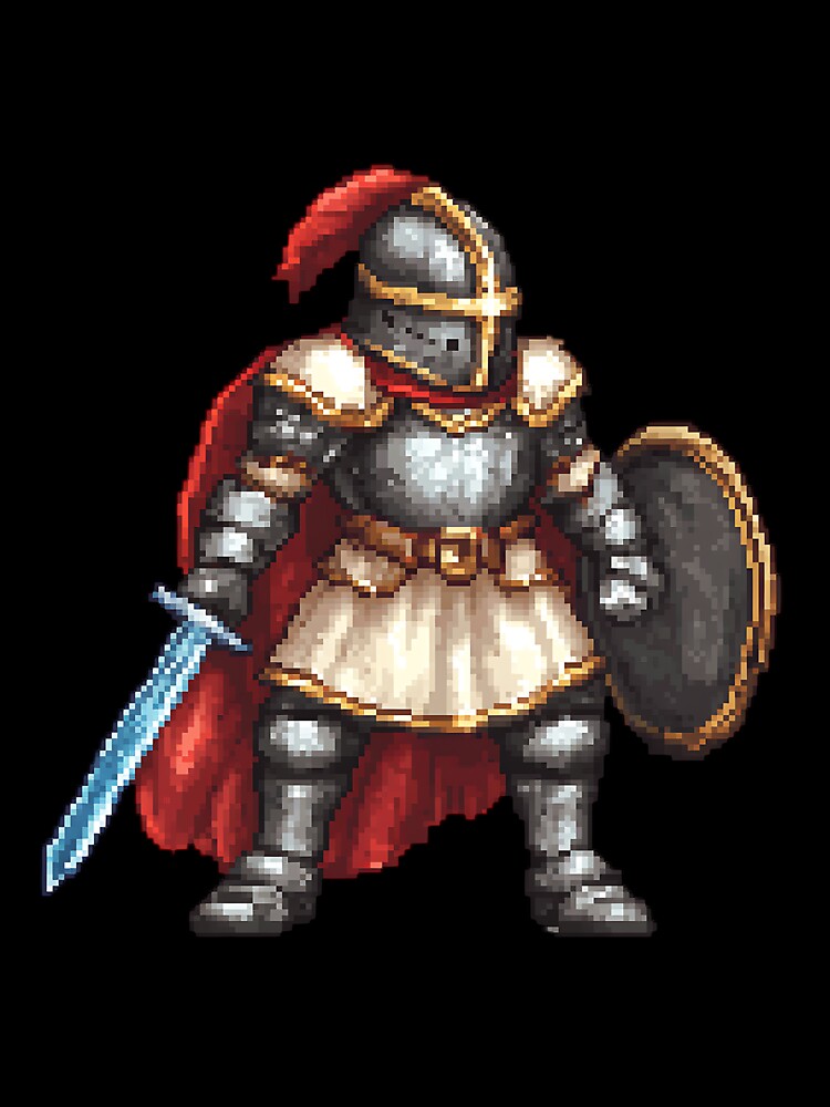 Retro Pixel Art: 8-bit Knight by bapupa