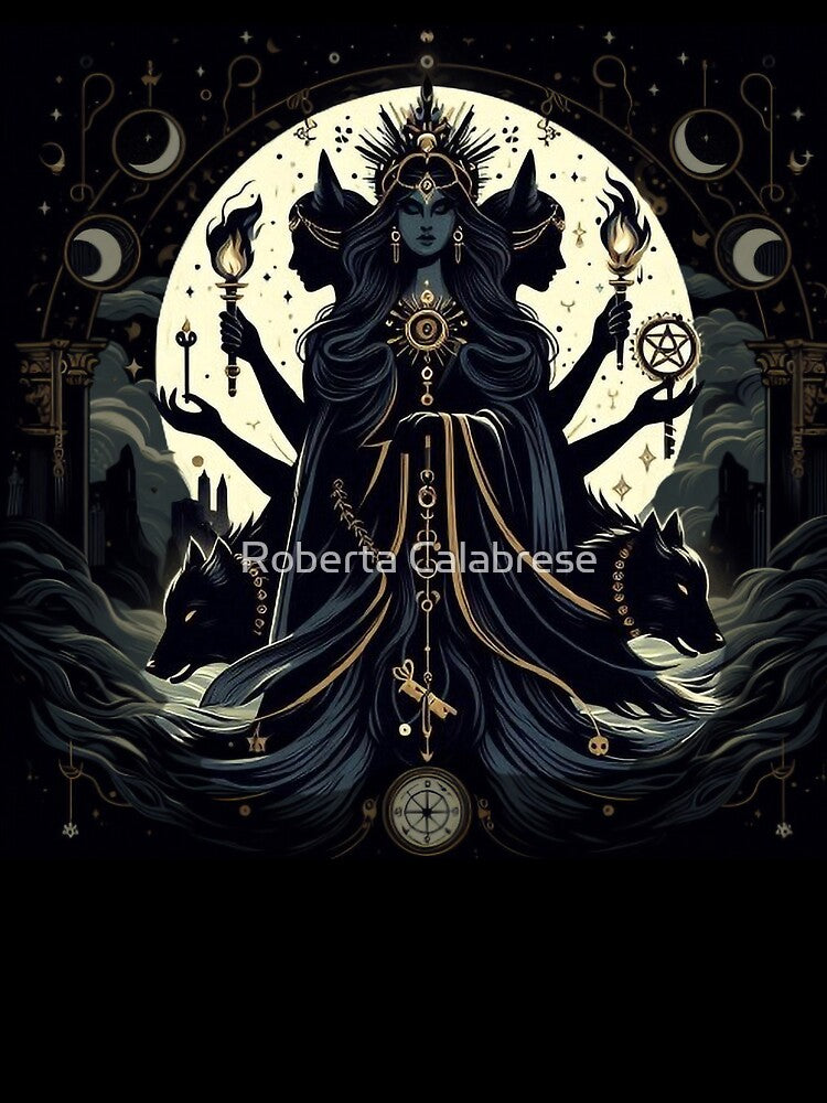 Hecate, Goddess of the Crossroads and Moon by Roberta Calabrese