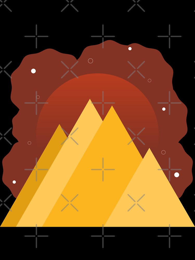 YELLOW MOUNTAINS BROWN SKY - FALL VERSION MINIMALIST ILLUSTRATION Brown BG by MiraiDesigns by miraidesigns
