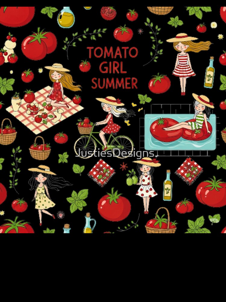 Tomato Girl Summer Aesthetic Pattern by JustiesDesigns
