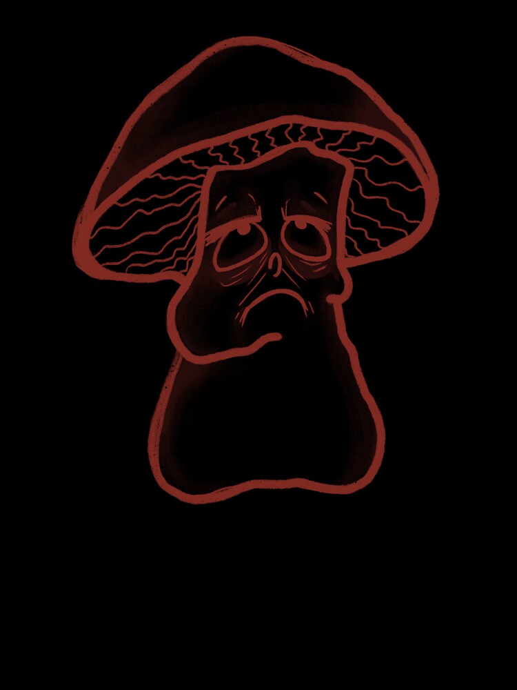 Tired Mushroom Cute Grumpy Mood Character by Pryhozha