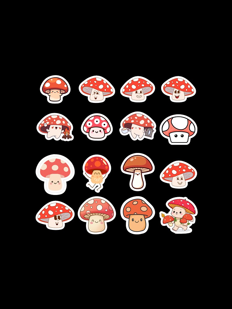 Kawaii Red Mushroom Stickers by KrisGraphic45