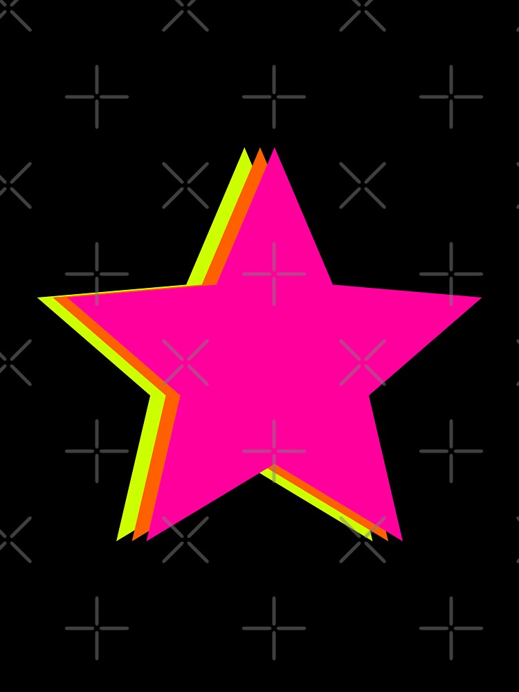 Preppy neon pink, green and orange star by SUUSCK ★