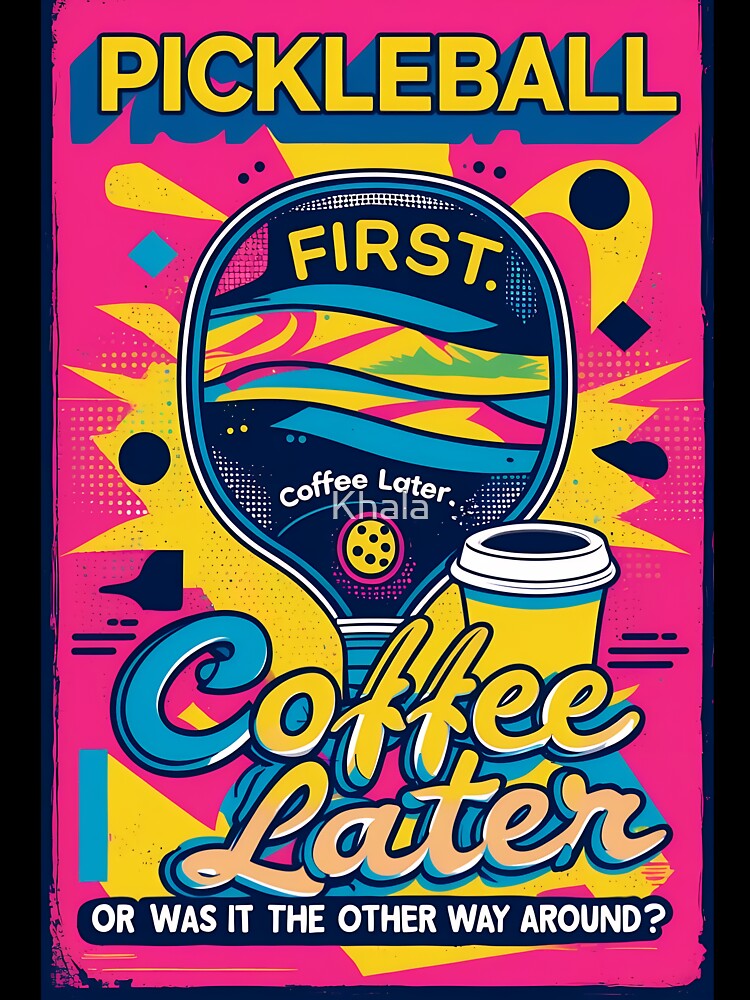 Pickleball First, Coffee Later – Funny Colorful Sports Lover Tee by Khala