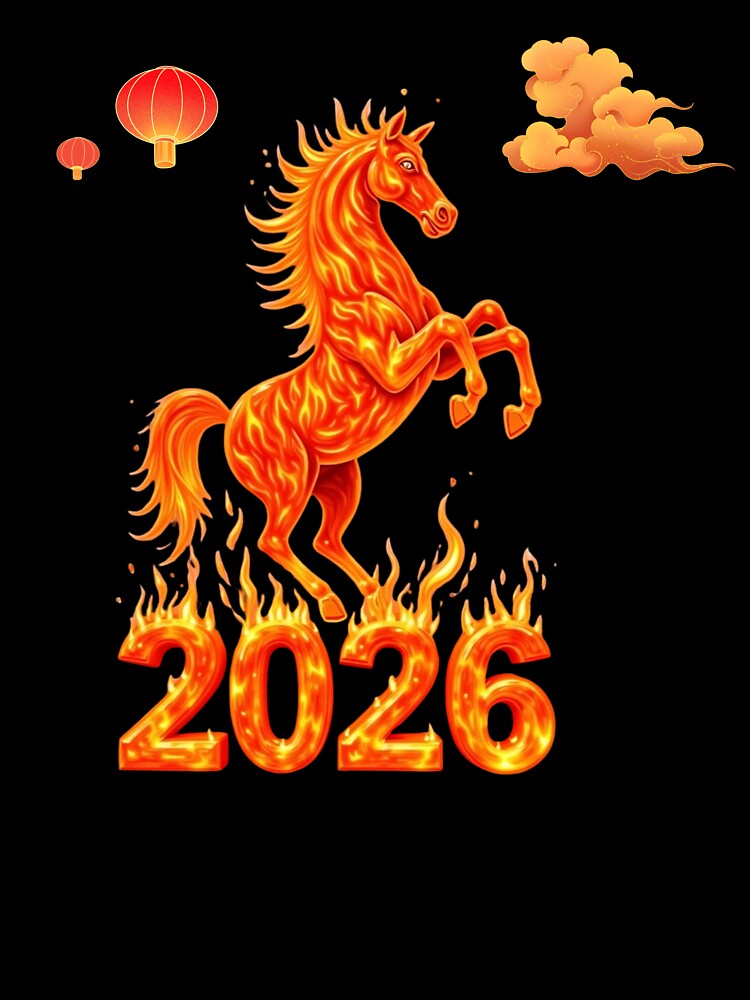 Year Of The Horse 2026 - Chinese New Year 2026 Essential T-Shirt by fantasy.world