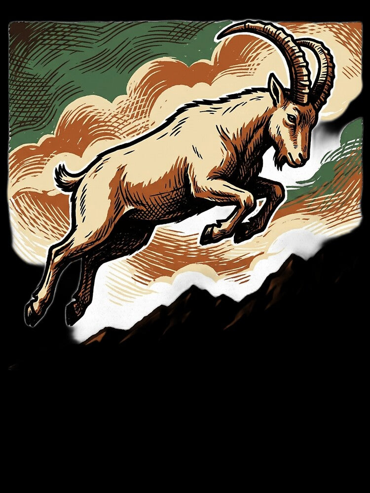 Trail Running Feral Goat Sprint Mountain Shirt by FoxglovePress