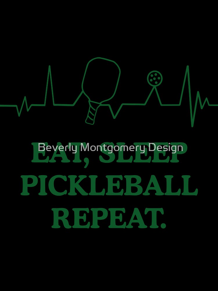 Eat Sleep Pickleball Repeat Sticker | Pickleball Heartbeat Gift | Funny Pickleball Player Gift | Pickleball Lover | Pickleball Shirt | Pickleball Obsessed by Beverly Montgomery Design